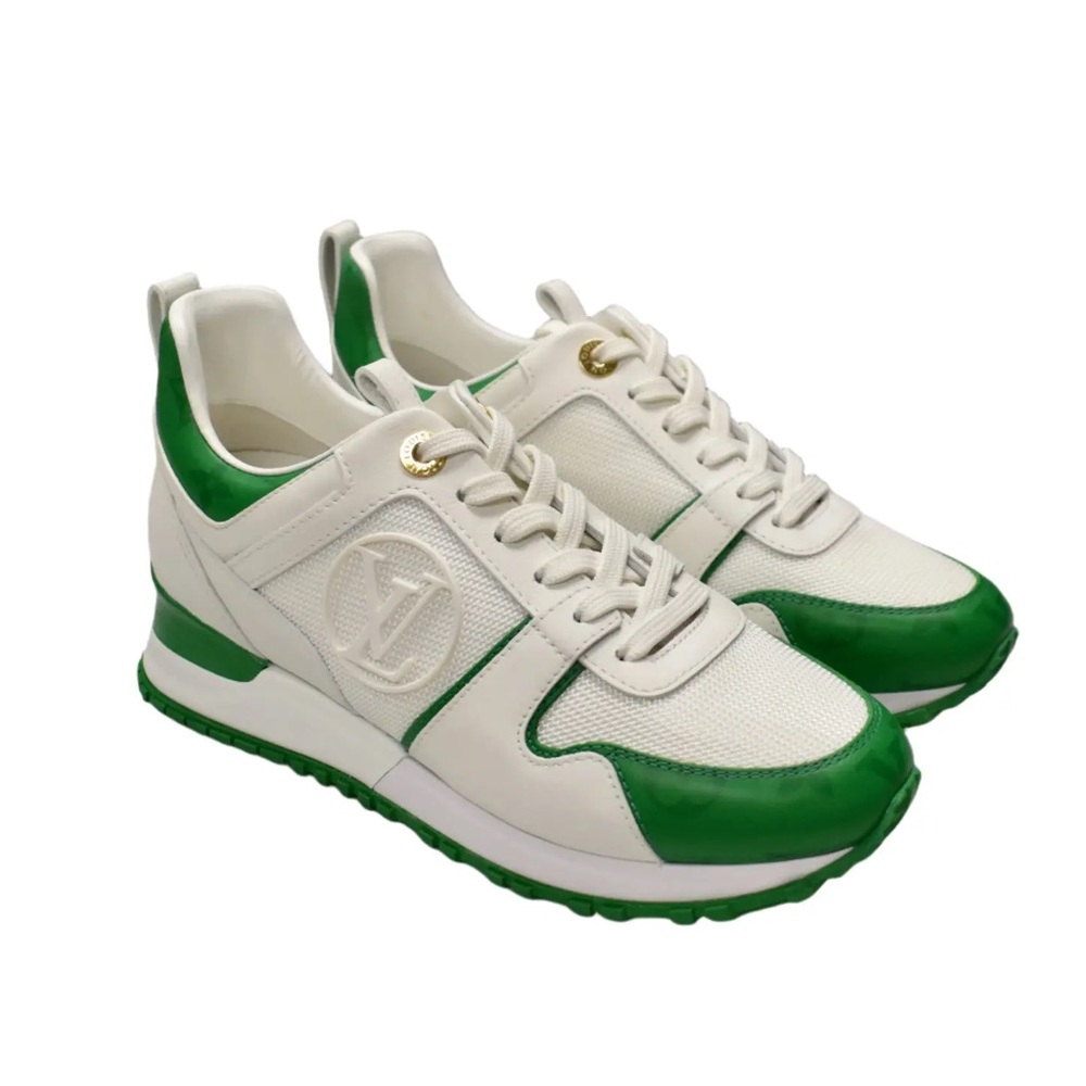 Louis Vuitton Green and White Sneakers size 8 38